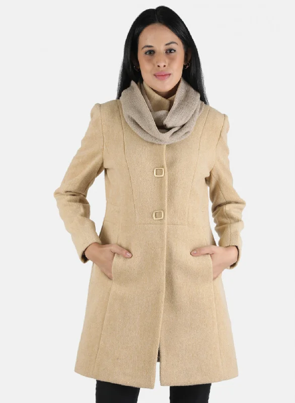 Women Brown Solid Coat