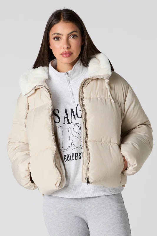 Faux Fur Lined Puffer Jacket