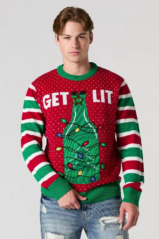 Get Lit Light Up Ugly Christmas Sweater