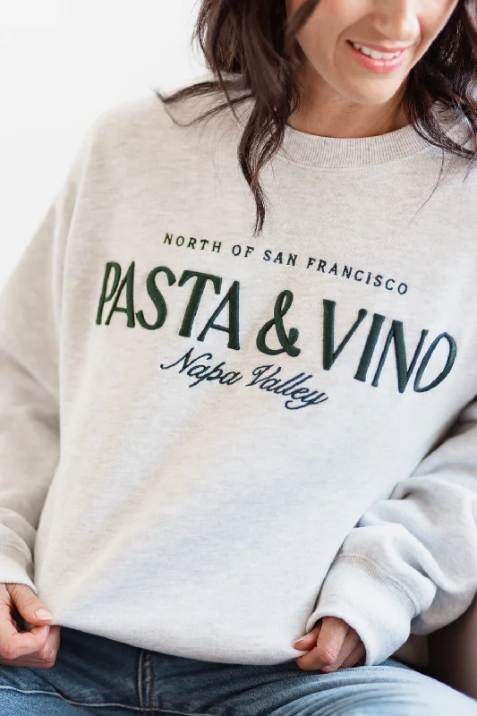 1897 Active Pasta & Vino Napa Valley Sweatshirt for Women in Grey | T727-ICEGREY