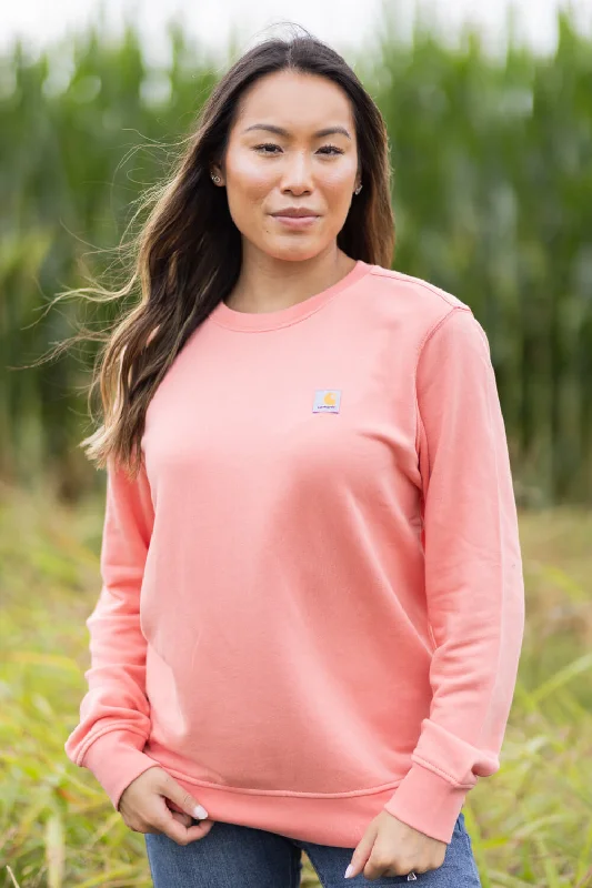 Carhartt Midweight Tencel Crewneck Sweatshirt for Women in Aged Coral | 106179-P43