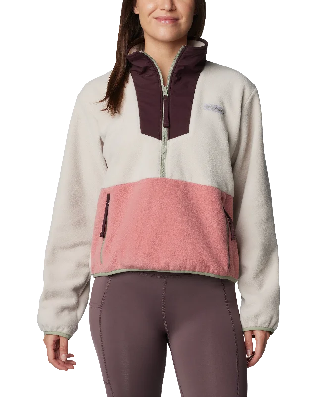 Sequoia Grove Half Zip Fleece Jacket in Dark Stone & Pink Agave