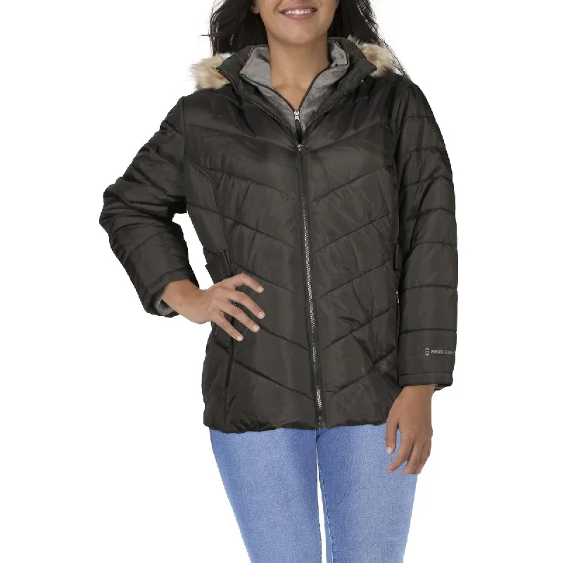 Free Country Womens Plus Lightweight Polyester Parka Coat