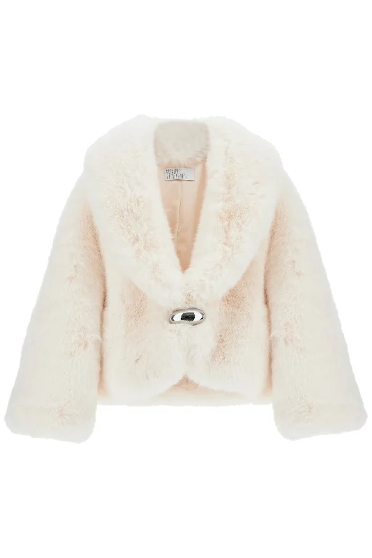 short faux fur jacket 03PFJA099 03333 WHITE