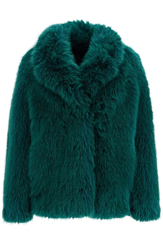 short hunter coat in faux fur 66314 9127 BLACK TEAL