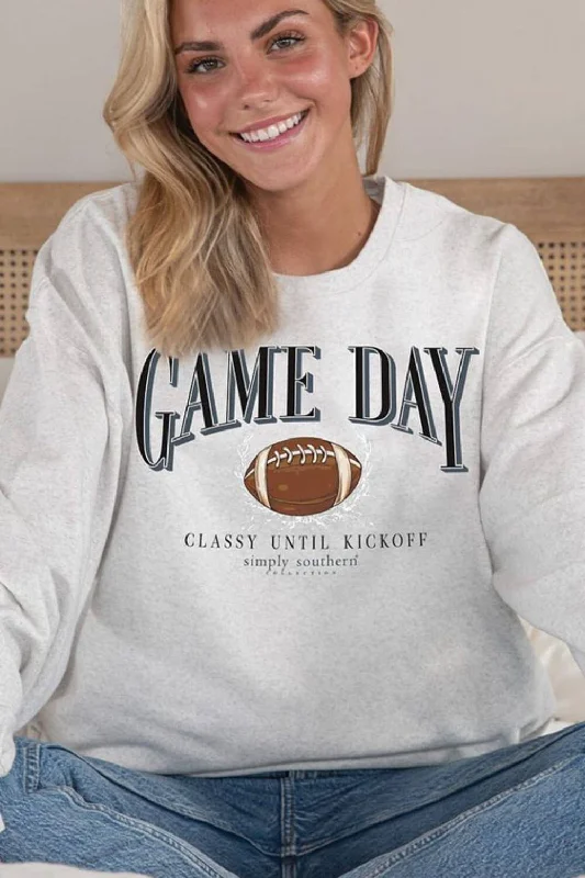 Simply Southern Game Day Sweatshirt for Women in Flurry | CREW-GAME-FLURRY