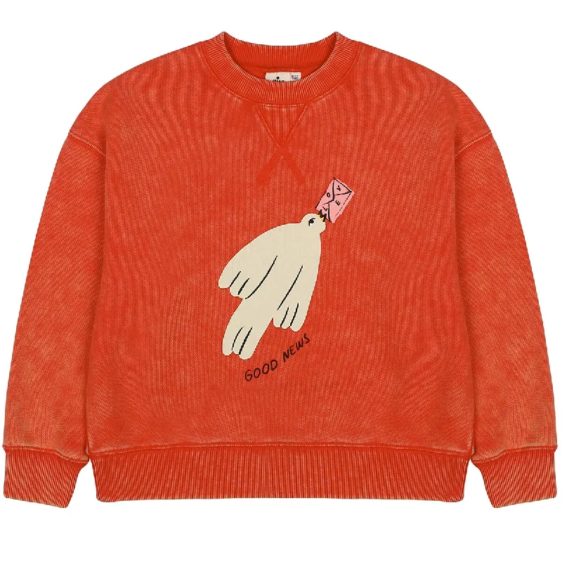 Bird Sweatshirt in Red by Jelly Mallow