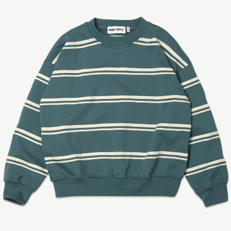 Bubble Sweatshirt in Balsam Green Stripe by Main Story