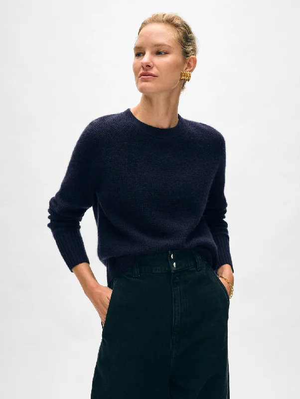 Cashmere Waffle Sweatshirt Deep Navy