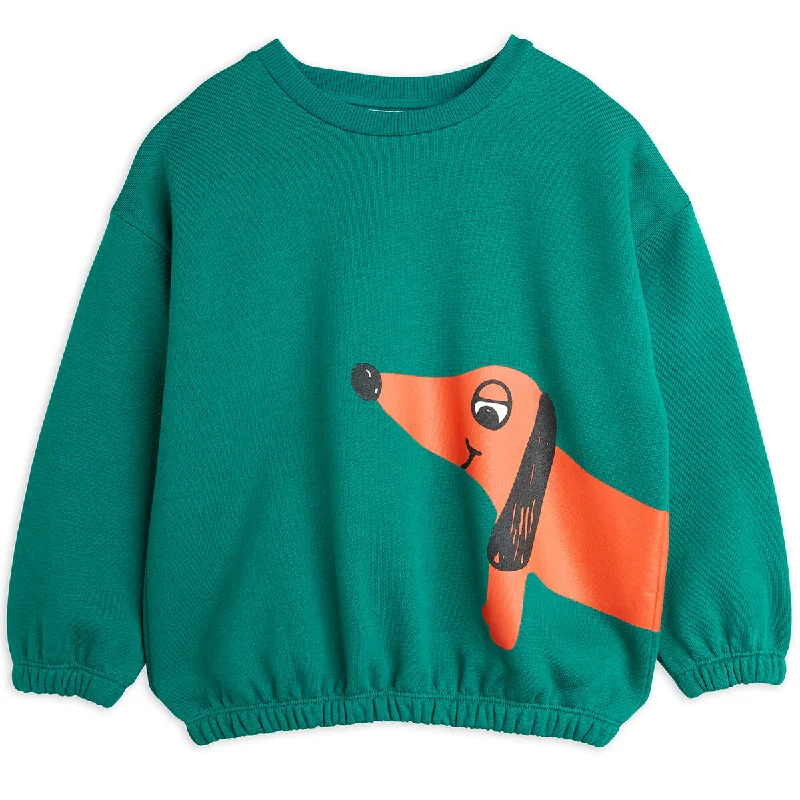 Dog Sweatshirt in Green by Mini Rodini