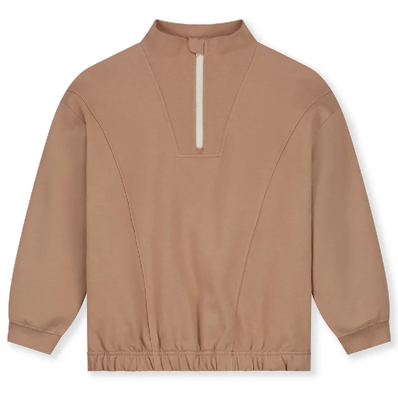 Half Zip Sweatshirt in Biscuit by Gray Label