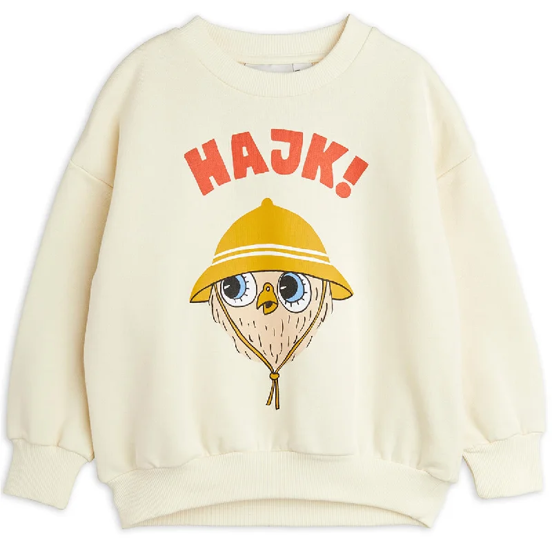 Hike Sweatshirt in White by Mini Rodini - Last One In Stock - 56/62 (1-4 Months)