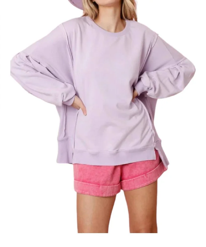 It's A Girl Thing Oversized Sweatshirt In Lavender