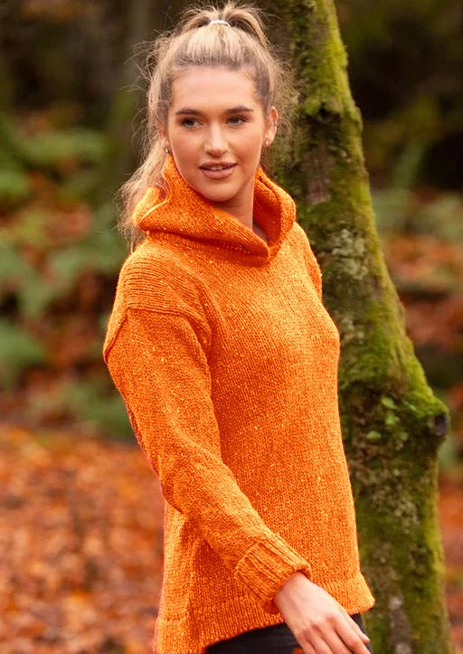 Ladies Donegal Hooded Sweater | Orange