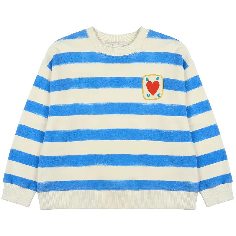 Love Stripe Sweatshirt in Blue by Jelly Mallow