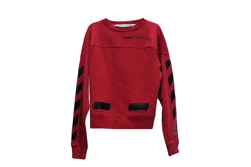 Off-White X Champion Sweatshirt in Red Cotton