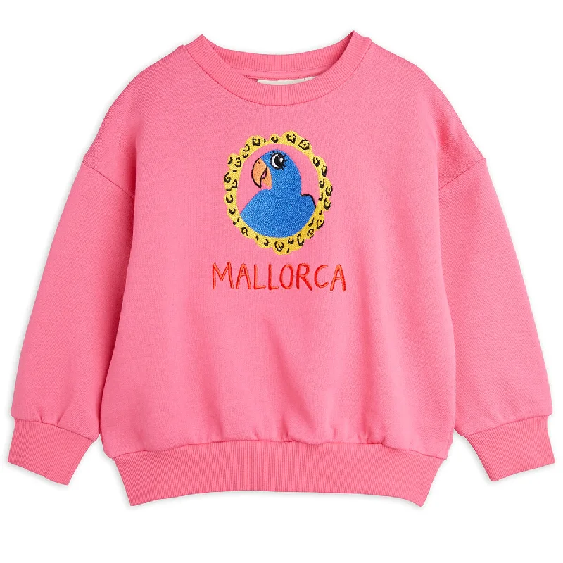 Parrot Embroidered Sweatshirt in Pink by Mini Rodini