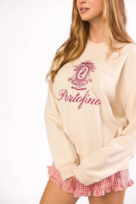 Portofino Italy Relaxed Sweatshirt in Mascarpone