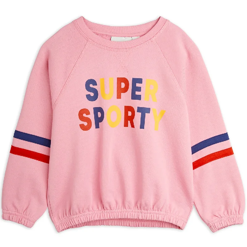 Super Sporty Sweatshirt in Pink by Mini Rodini - Last One In Stock - 104/110 (4-5 Years)