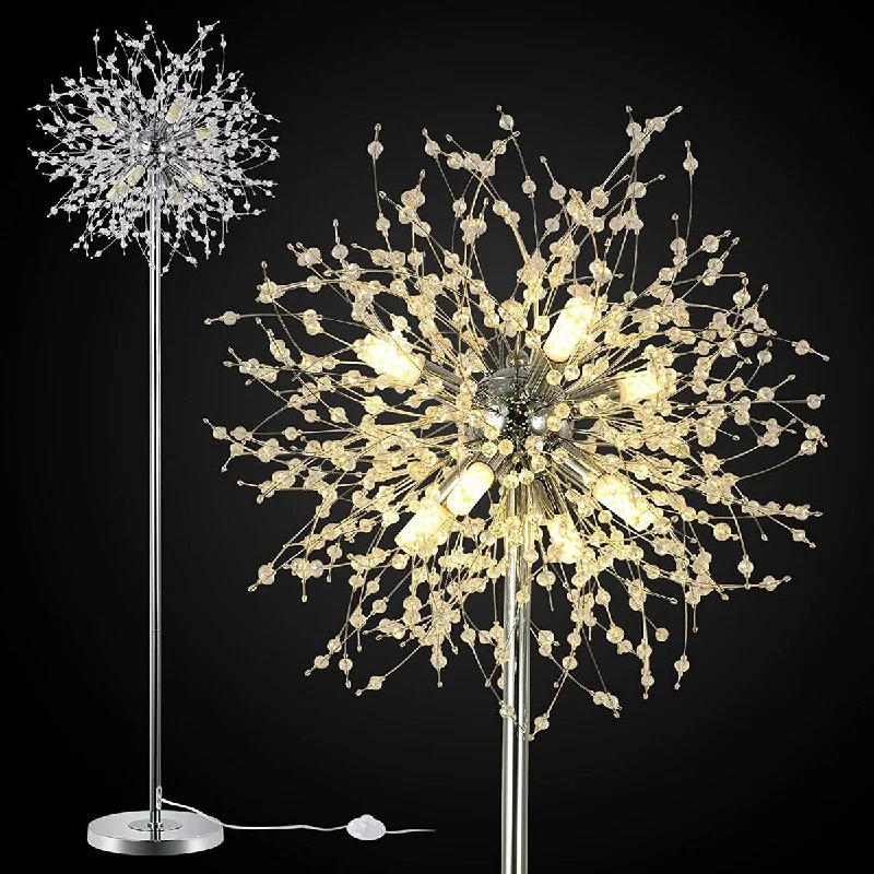 Marble Base Floor Lamp for a Touch of LuxuryMetal Novelty Firework Floor Lamp, Standing Lamps for Living Room Decor, Silver Marble Base Floor Lamp for a Touch of LuxuryMetal Novelty Firework Floor Lamp, Standing Lamps for Living Room Decor, Silver